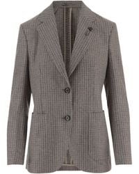 Lardini - Houndstooth Single-Breasted Blazer - Lyst