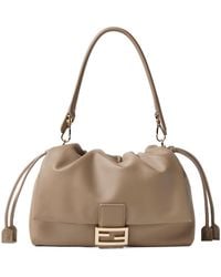 Fendi - Large Baguette Soft Logo-Plaque Tote Bag - Lyst