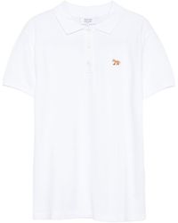 Maison Kitsuné - Maison Kitsuné Short Sleeve Fox-Embroidered Polo Shirt - Lyst