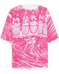 Marni - All-Over Printed Crewneck T-Shirt - Lyst
