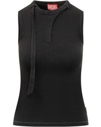 DIESEL - Ribbed Tie-Detail Tank Top - Lyst