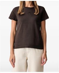 Pinko - Love Birds-Logo Cotton T-Shirt - Lyst