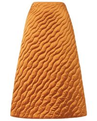 Fendi - Caramel Quilted Silk Skirt - Lyst