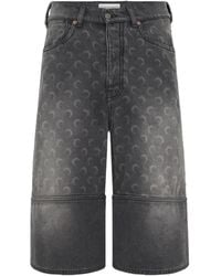 Marine Serre - Moon Laser Denim Shorts - Lyst