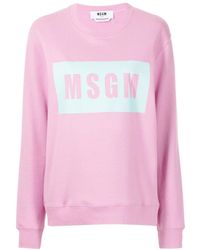 MSGM - Round Collar Long Sleeve Sweater - Lyst
