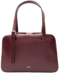 A.P.C. - Logo Printed Shoulder Bag - Lyst