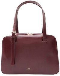 A.P.C. - Logo Printed Shoulder Bag - Lyst