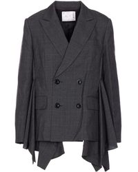Sacai - Glen Checked Jacket - Lyst