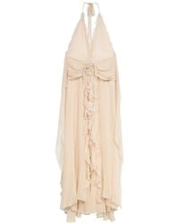 Blumarine - V-Neck Open-Back Dress - Lyst