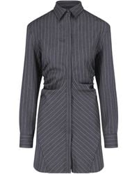Dondup - Buttoned Striped Shirt Dress - Lyst