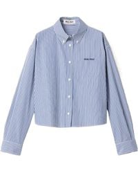 Miu Miu - Micro Pinstripe Poplin Shirt - Lyst