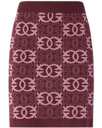 Pinko - Logo-Pattern Knit Straight Skirt - Lyst