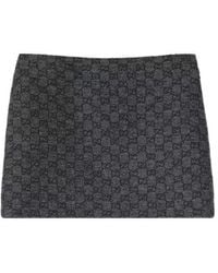 Gucci - Gg Boutonné Wool Tweed Skirt - Lyst