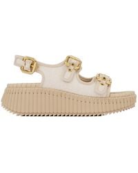 Chloé - Chloé Nama Buckled Platform Sandals - Lyst