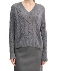 Ermanno Scervino - Cable-Knit V-Neck Sweater - Lyst