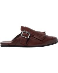 SCAROSSO - Gemma Fringed Mule Flat Shoes - Lyst