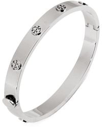 Tory Burch - Tone Engraved Slim Hinged Bangle - Lyst