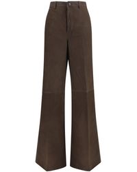 Rick Owens - Wide-Leg Suede Pants - Lyst