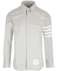 Thom Browne - Flannel-Bar Straight Fit Shirt - Lyst