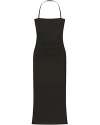 Nanushka - Ruched Halterneck Midi Dress - Lyst