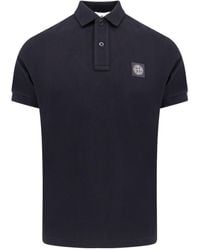 Stone Island - Logo Patch Short-Sleeved Polo Shirt - Lyst