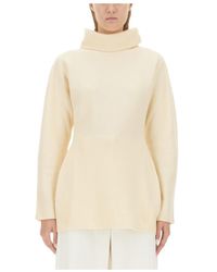 Jil Sander - Back Cut-Out Turtleneck Knit Sweater - Lyst