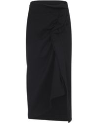 Dries Van Noten - Ruffled Asymmetric Hem Midi Skirt - Lyst