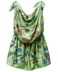 Versace - Broken Jewels Draped Mini Dress - Lyst