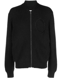 MM6 by Maison Margiela - Distressed Zipped Knitted Cardigan - Lyst