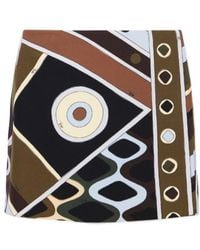PUCCI - Printed Wool Mini Skirt - Lyst