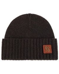 DSquared² - D2 Logo-Patch Ribbed-Knit Beanie - Lyst