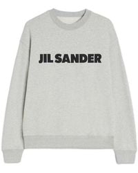 Jil Sander - Logo Printed Crewneck Sweatshirt - Lyst