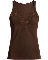 Balmain - Knit Vest Top With Lace - Lyst
