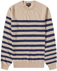 A.P.C. - Striped Wool Jumper - Lyst