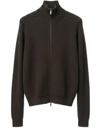 Emporio Armani - Ribbed-Knit Zip-Up Cardigan - Lyst