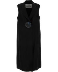 Jil Sander - Button-Fastened Tailored Crepe Sleeveless Vest - Lyst