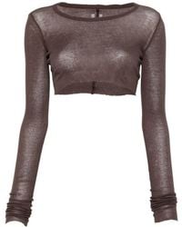 Rick Owens - Long-Sleeve Crop Top - Lyst
