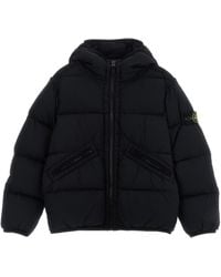 Stone Island - Junior Logo Patch Hooded Down Jacket - Lyst