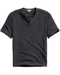 James Perse - Slub Jersey Short Sleeve Henley T-Shirt - Lyst