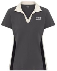 EA7 - Logo-Print Colourblock T-Shirt - Lyst