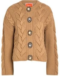 La DoubleJ - Portrait Crystal-Embellished Wool-Blend Cardigan - Lyst