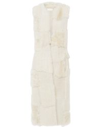 Chloé - Shearling Patchwork Sleeveless Gilet - Lyst