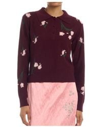 Erdem - Floral-Knit Polo Shirt - Lyst