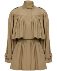 Chloé - Chloé High-Neck Short Trench Coat - Lyst