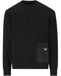 Prada - Crew Neck Long-Sleeved Sweatshirt - Lyst