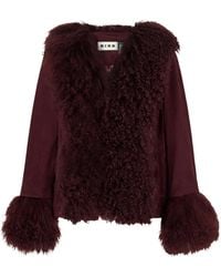 RIXO London - Shearling-Trimmed Suede Jacket - Lyst