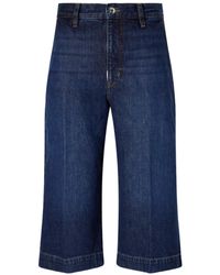 FRAME - High-Waisted Straight Leg Cropped Denim Pants - Lyst