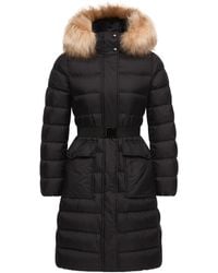 Moncler - Khloesse Shearling-Trimmed Hooded Long Down Jacket - Lyst