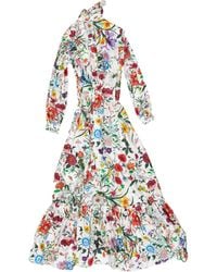 Gucci - Printed Twill Long Dress - Lyst