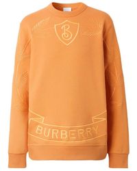 Burberry - Embroidered Oak Leaf Crest Cotton Sweatshirt - Lyst